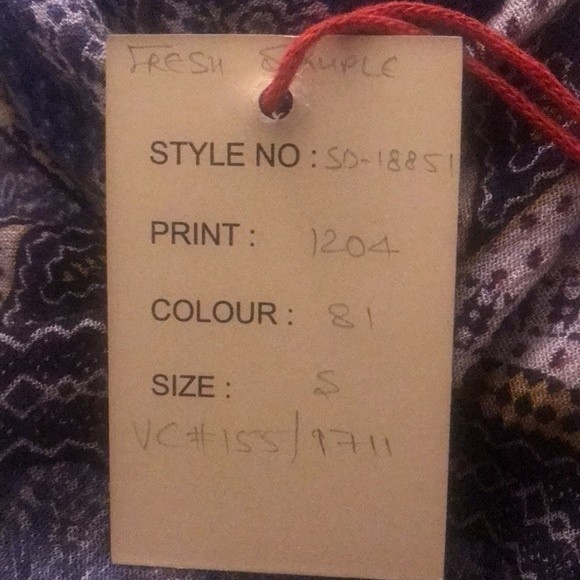 Raga Crop Top Long Bell Sleeves Elastic Neck & Hem Aztec Print Size S - Picture 8 of 8